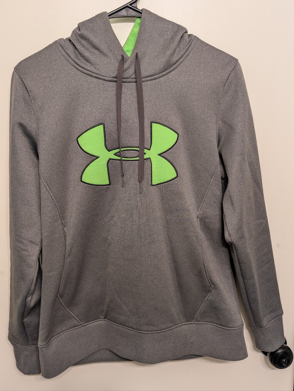 Under Armour Gray Hoodie with Neon Green Logo